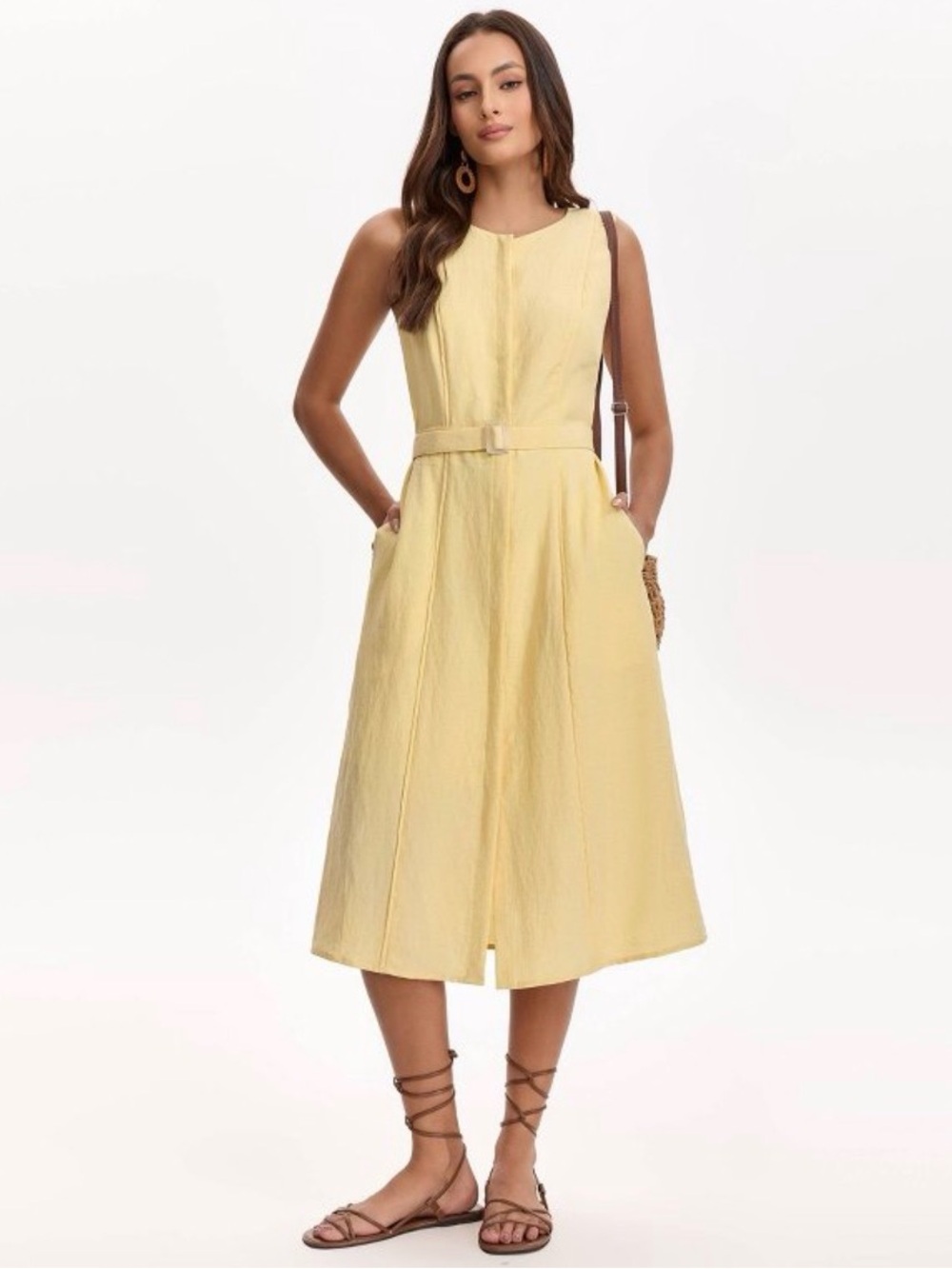 NWT Target A New Day Women's Belted
Yellow Dress Size Small